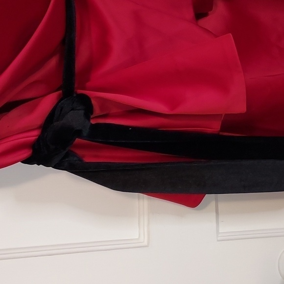 Eloquii Draped Bodice Peplum Dress in Red - Picture 9 of 12